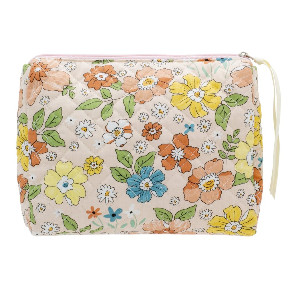 Cotton Makeup Bag For Women Large Quilted Travel Cosmetic Pouch Girls' Make Up😻